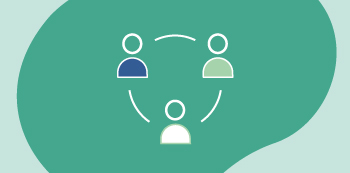 schéma vert d'un lien entre trois personnes