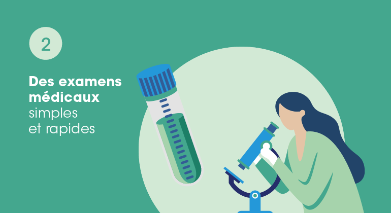 Illustration d'un médecin qui examine des analyses médicaux avec son microscope